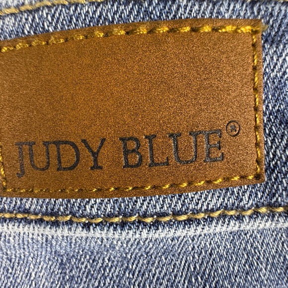 Judy Blue Womens Distressed Skinny Jeans Frayed Hem Medium Wash - Picture 12 of 14